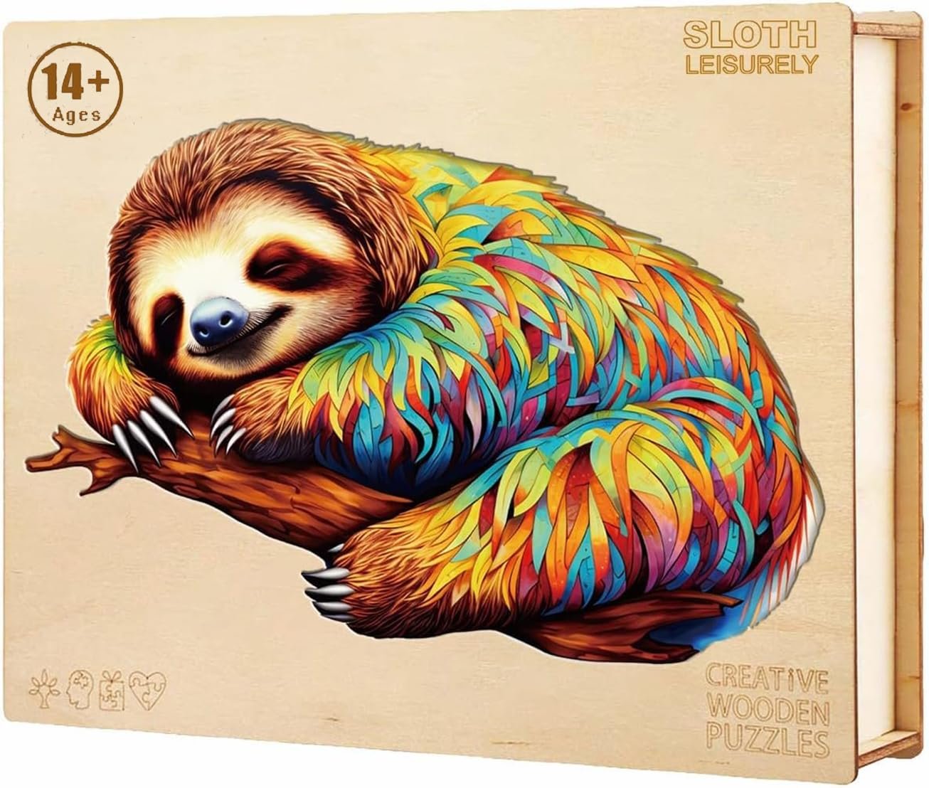 Пазл Funnli Sloth Cosy 220 элементов деревянный 14+ 14.8 x 9.2 дюйма, фото №3 Пазл Funnli Sloth Cosy 220 элементов деревянный 14+ 14.8 x 9.2 дюйма, фото №3