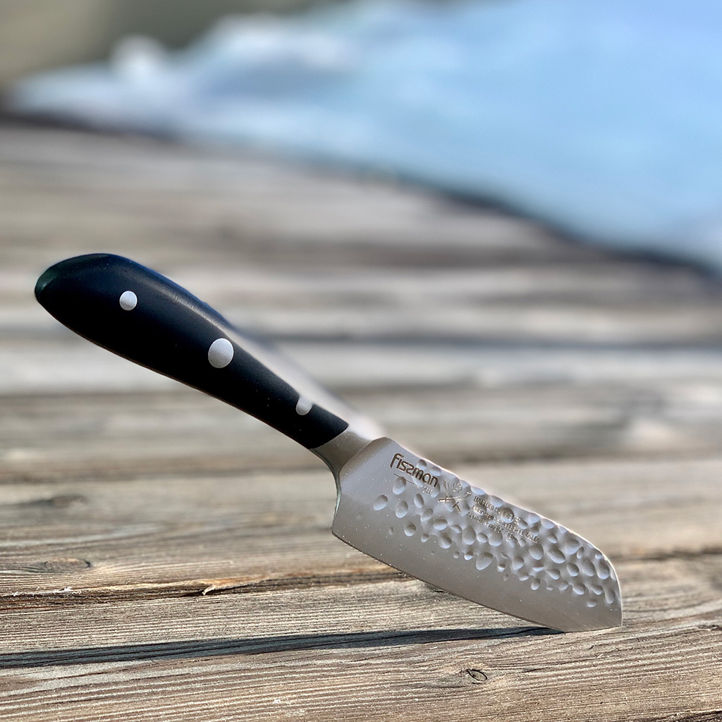 Кухонный нож Fissman Hattori hammered Сантоку 130 мм 2531, фото №3