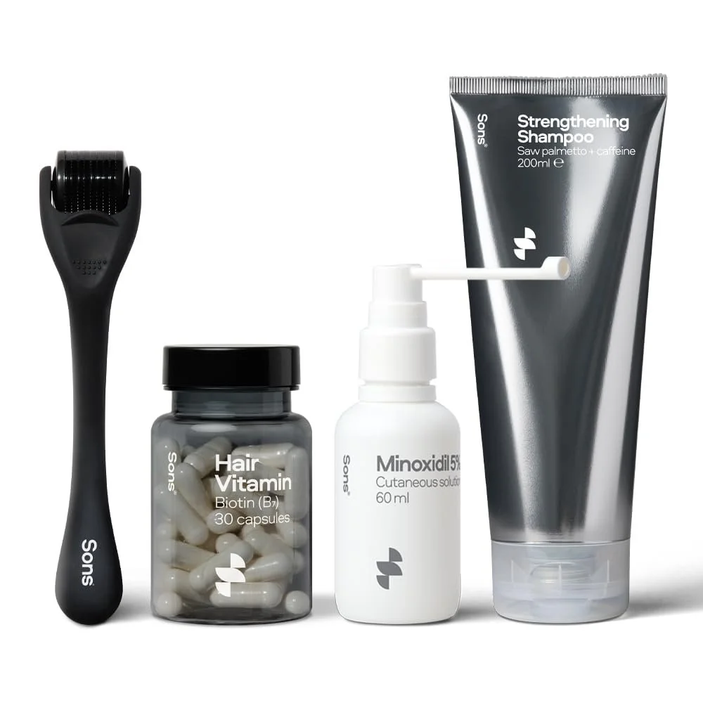 Набір для догляду за волоссям Sons для чоловіків з міноксидилом 5%, зменшує випадіння волосся, 1 місяць, фото №1