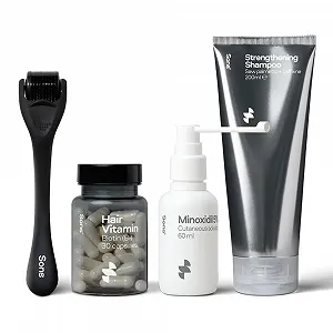 Набор для ухода за волосами Sons для мужчин с миноксидилом 5%, шампунем-блокатором ДГТ, биотином и дермароллером, для роста и утолщения волос, витамин B7, уменьшает выпадение волос, 1 месяц - Фото 1