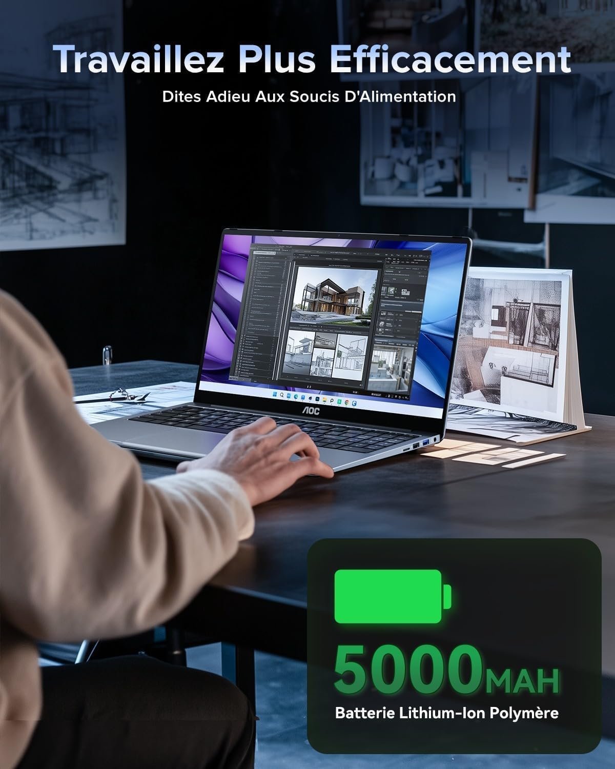 Ноутбук 15.6" AOC (AX15) Intel N97 RAM 16GB SSD 512GB Windows 11 Алюмінієвий корпус (UKR), фото №3