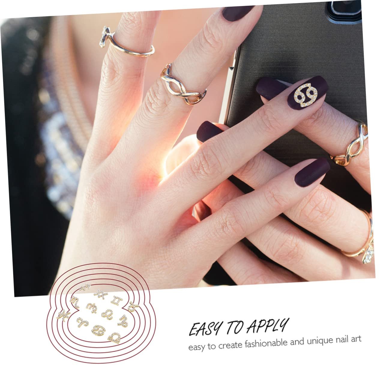 Прикраса для нігтів WOONEKY 24шт. Стрази, фото №3 Прикраса для нігтів WOONEKY 24шт. Стрази, фото №3