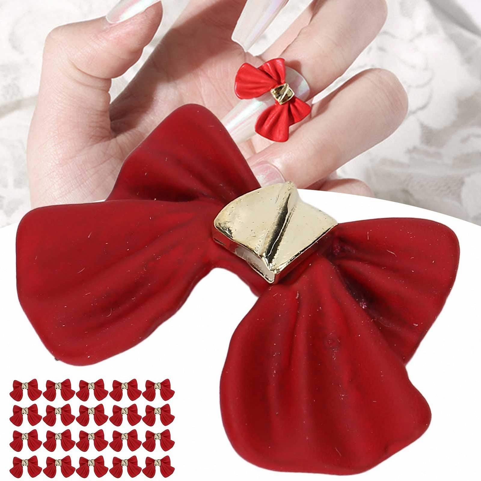 Бантики для дизайна ногтей DIY, Прочные красивые бантики для дизайна ногтей Красный, фото №7
