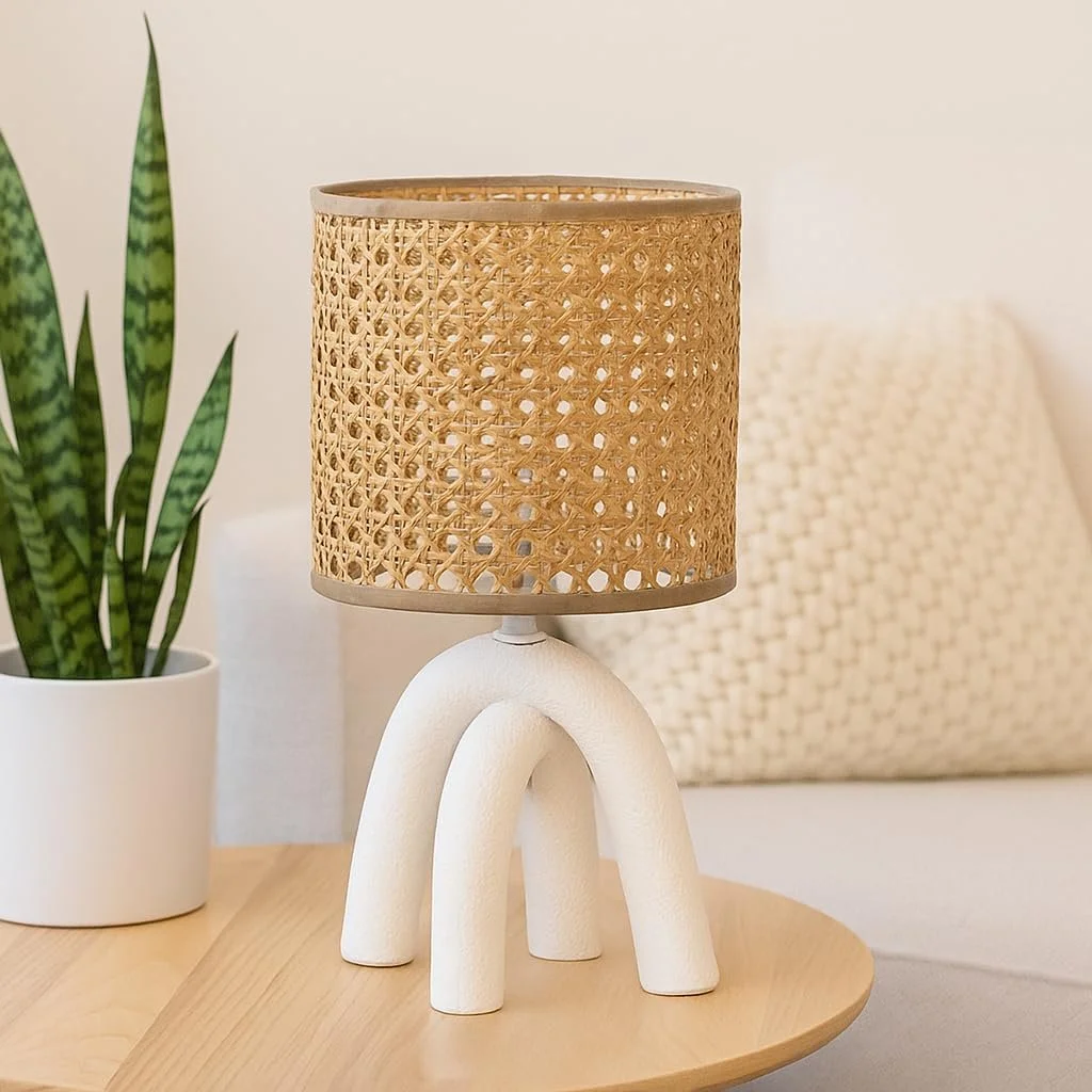 Настільна лампа Luxus Madrid Stripes H 32 x Діаметр 17 E14 Кераміка Сірий, фото №7