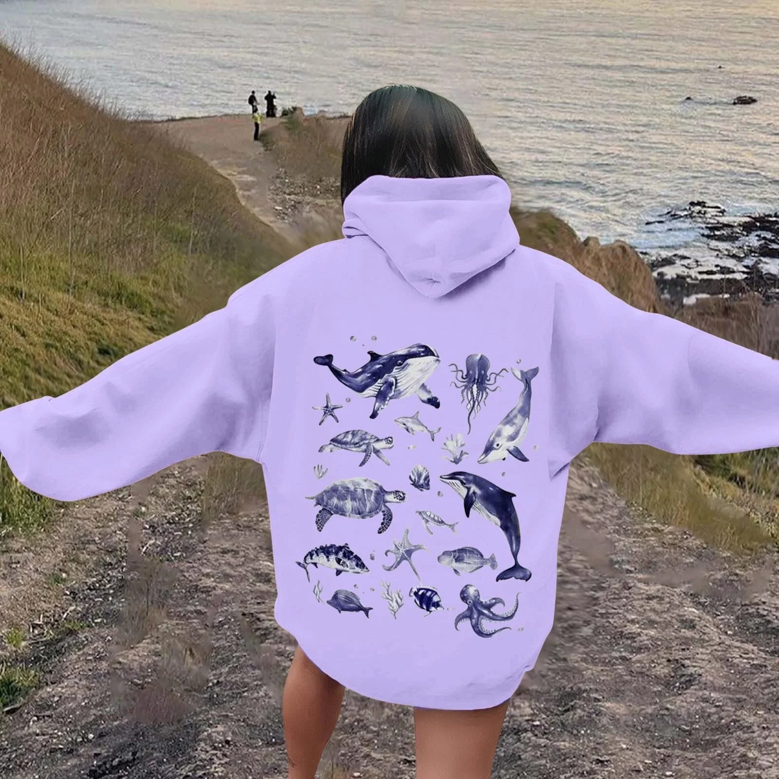 Женские Худи Пуловер Легкая Куртка с Капюшоном Осень Oversize Спортивная Куртка на Молнии для Подростков Хип-Хоп Рэп Повседневный Худи Свободный, Праздничный, для Вечеринки, на Праздник, фото №3