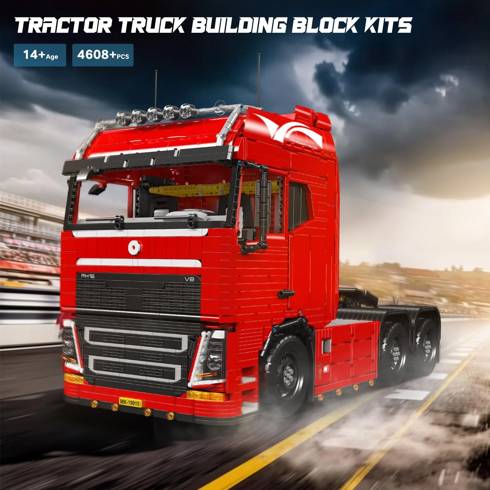 Конструктор Грузовик Technik Mould King 19015 Mobile Pneumatic, 4608 деталей, Локомотив для буксировки с моторами, Двойное управление: пульт 2.4 G и приложение, фото №2