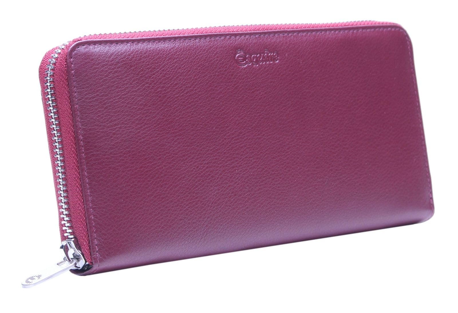 Кошелек кожаный Esquire Viktoria RFID 19 см, бордовый, фото №4