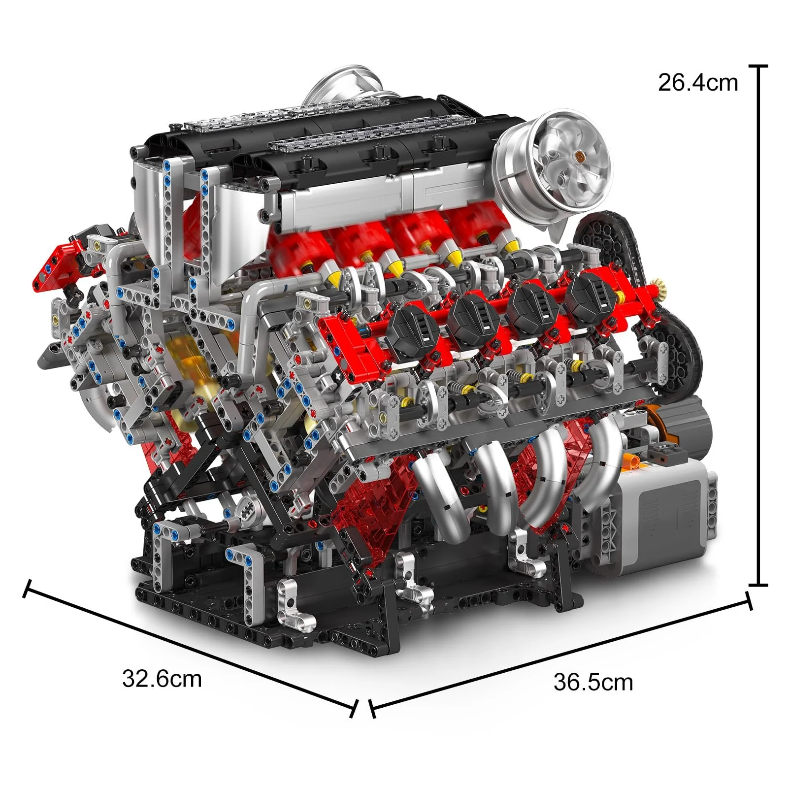 Конструктор Mould King Technic Большой (V8) Восьмицилиндровый рядный бензиновый блок двигателя, 2718 деталей, включает мотор и блок аккумуляторов V8, фото №3