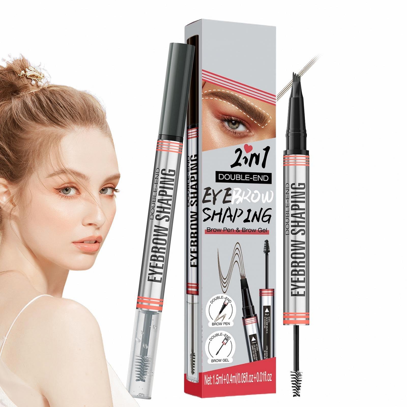 Карандаш + гель 2-в-1 Microblading 4 Micro Fork Tips Водонепроницаемый Несмазывающийся, фото №3