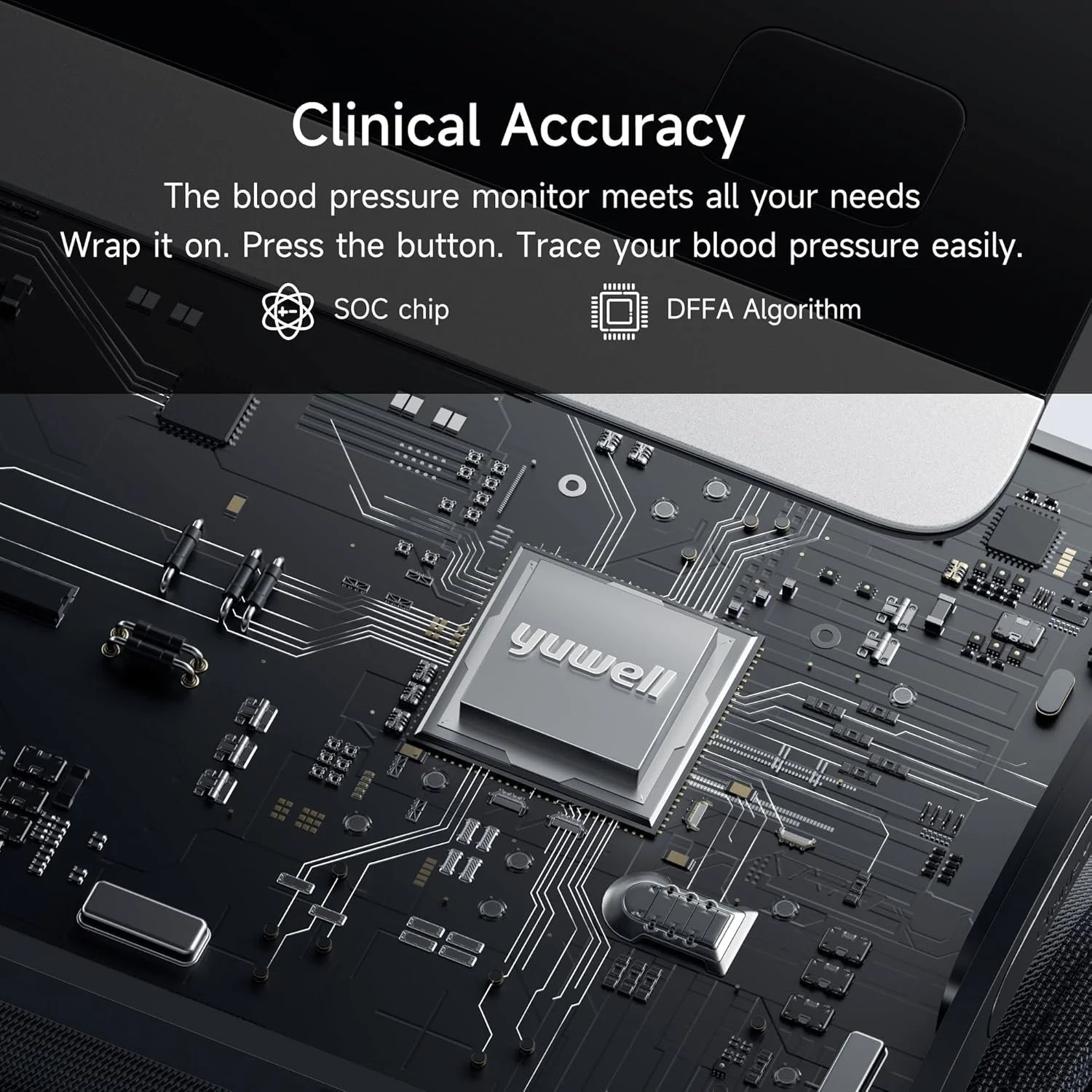 Беспроводной тонометр Yuwell YE630CR ENG Черный, фото №2 Беспроводной тонометр Yuwell YE630CR ENG Черный, фото №2