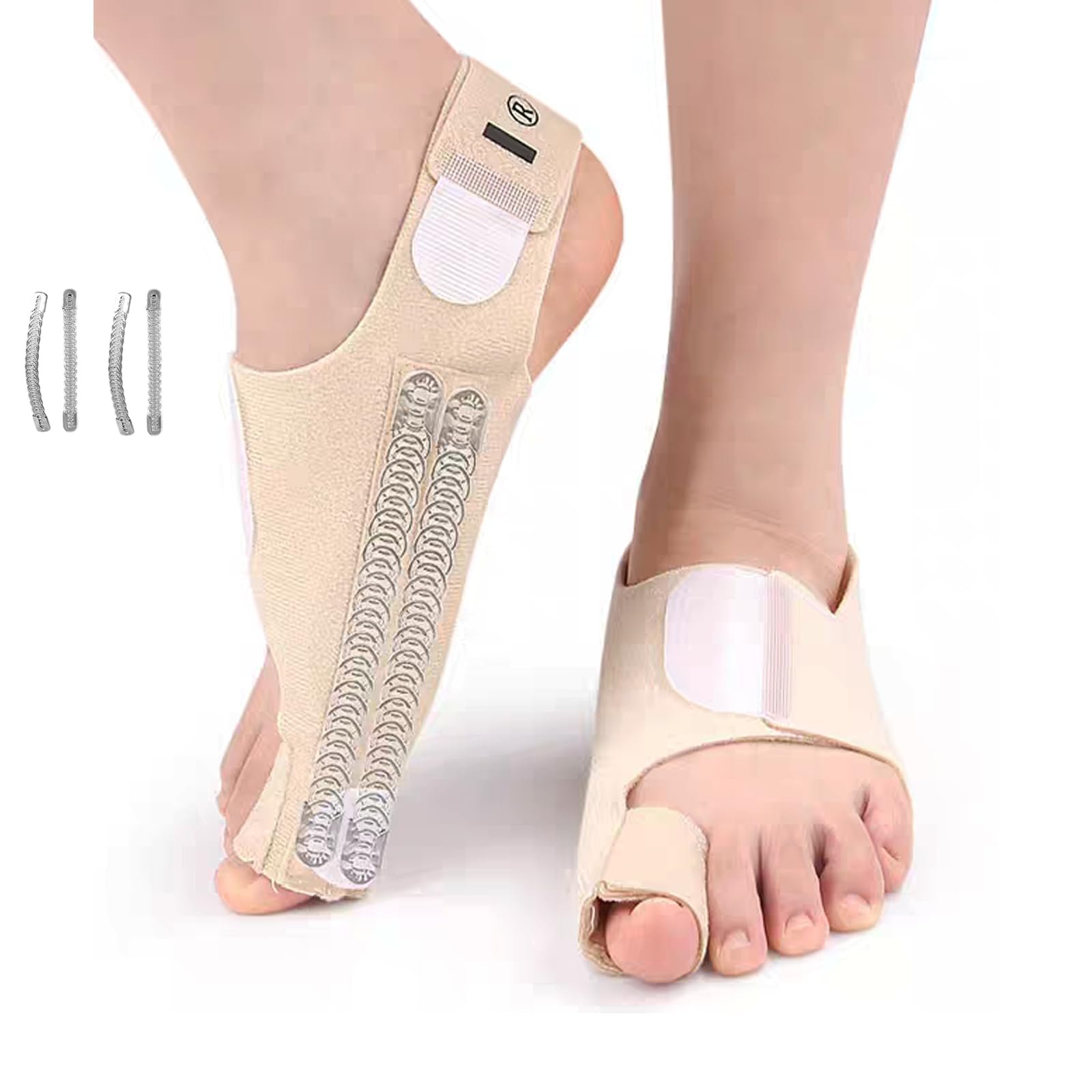 Шина Hallux Valgus Correction 2025 для корекції вальгусної деформації, 4 металеві скоби, денна та нічна, унісекс, розмір 35-42, 2 шт., фото №1