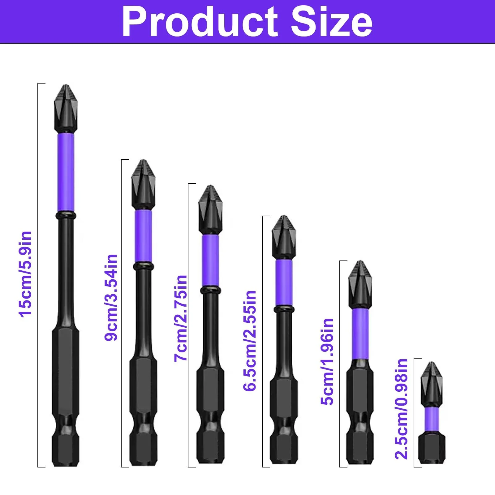 Набір магнітних викруток 6 шт D1, фото №2