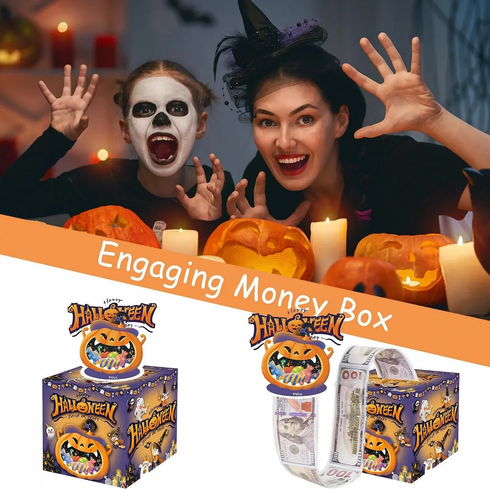 Скарбничка Yianyal Money Box Pull Paper Box для Хелловіну креативна, фото №2
