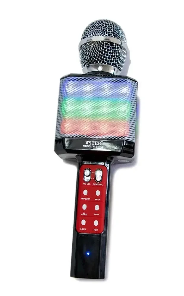 Караоке микрофон WSTER WS-1828 c LED подсветкой 4 Голоса/USB/Bluetooth, фото №3