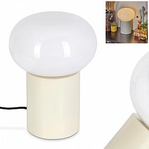 Настільна лампа Godrie Сучасна Приліжкова Метал/Скло Ретро/Вінтаж Ø 20 см H 27 см 1 x E27 Кремова Біла - Фото 1