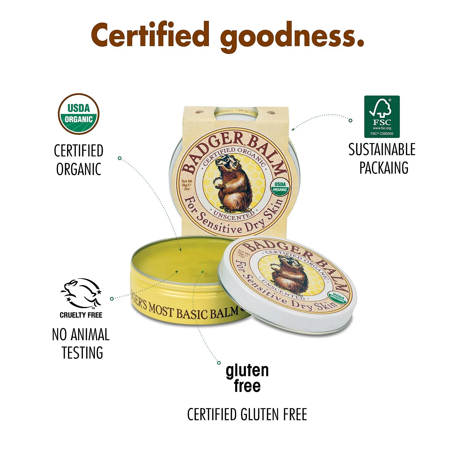 Бальзам Badger Badger Balm Unscented Большой, фото №7