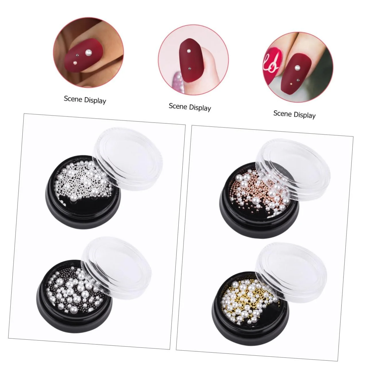 Набір перлин для дизайну нігтів Healeved, імітація сталевих перлин для жінок та дівчат, фото №8