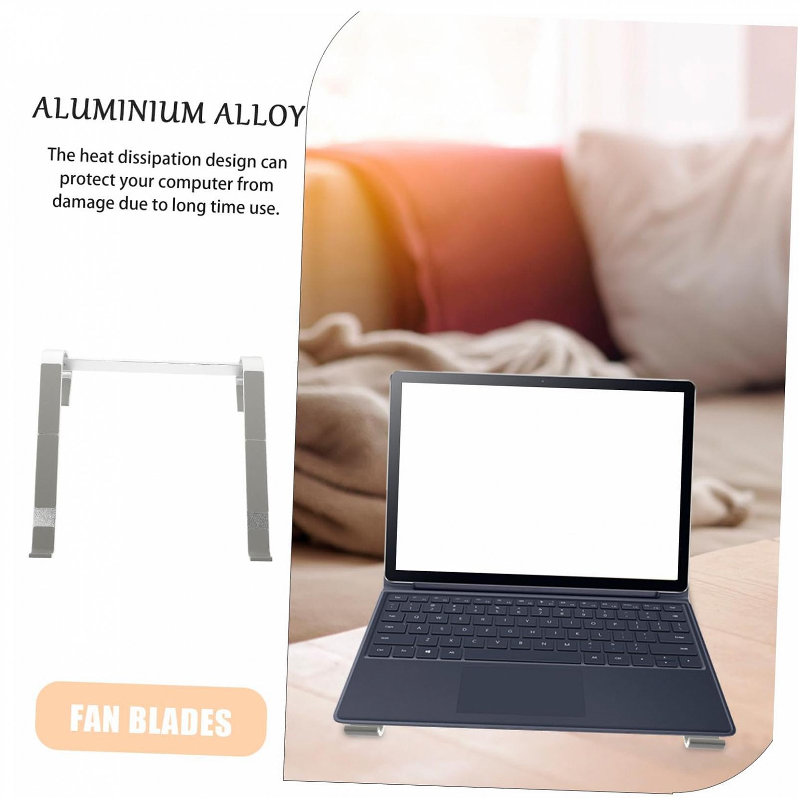 Подставка для ноутбука Sewroro Алюминиевая Настольная Подставка-Держатель с Нескользящей Силиконовой Защитой Легкая Стабильная Подставка для Ноутбука с Теплоотдачей для ПК и Планшета Серебряная, фото №4