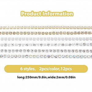 Стрази 3D 6 стилів 12 шт. Ланцюжок із золота та срібла з перлами, підвіски зі штучними перлинами з ABS-пластику synthetic.ua - Фото 1