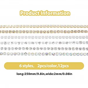 Стрази 3D 6 стилів 12 шт. Ланцюжок із золота та срібла з перлами, підвіски зі штучними перлинами з ABS-пластику synthetic.ua - Фото 1