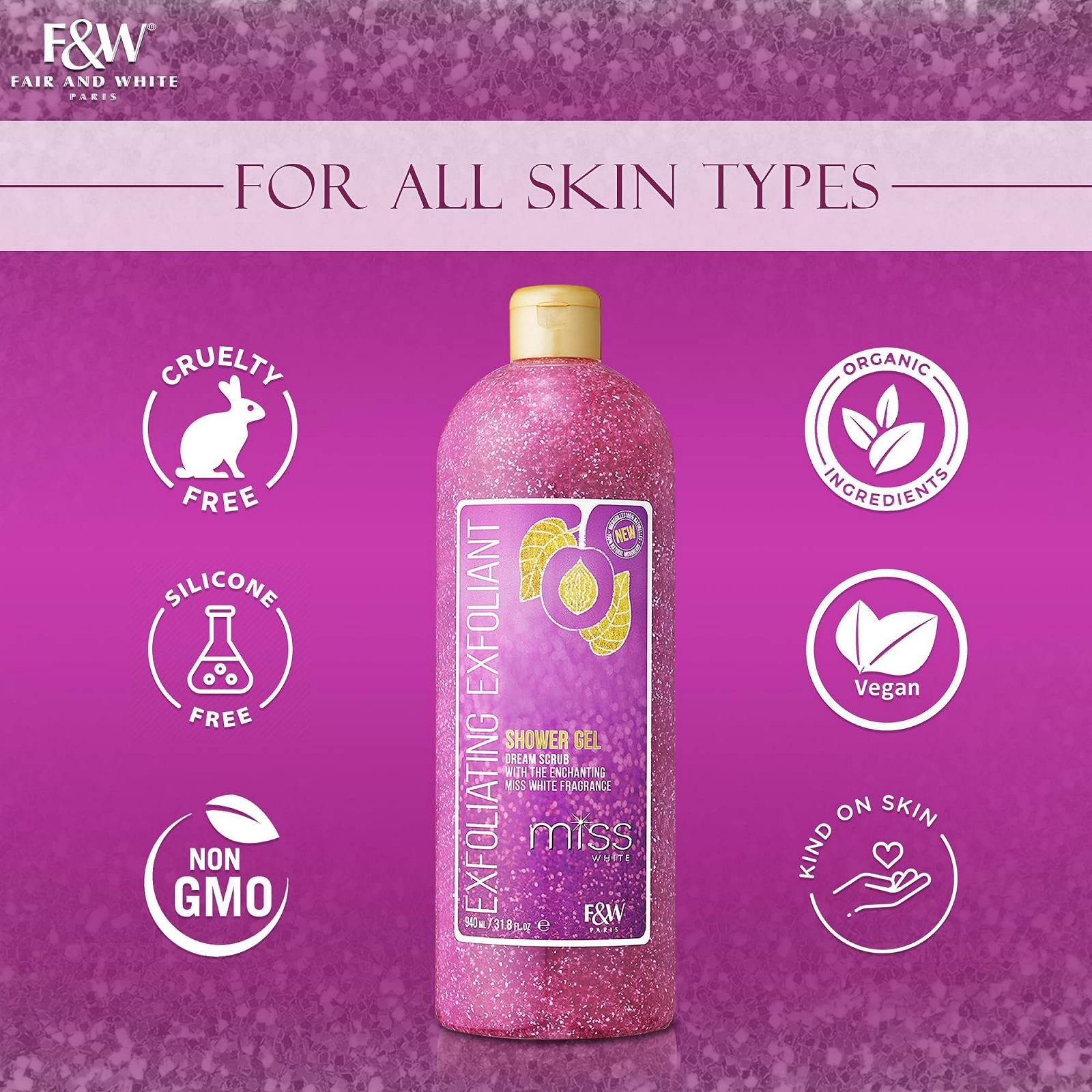 Гель для душу FAIR & WHITE Miss White з грейпфрутом 1000 мл, фото №7