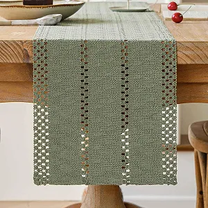 Ранер для столу Boho Modern Farmhouse Macrame Cotton Linen 30 x 180 см Sage Green ціна на synthetic.ua - Фото 1 Ранер для столу Boho Modern Farmhouse Macrame Cotton Linen 30 x 180 см Sage Green synthetic.ua - Фото 1