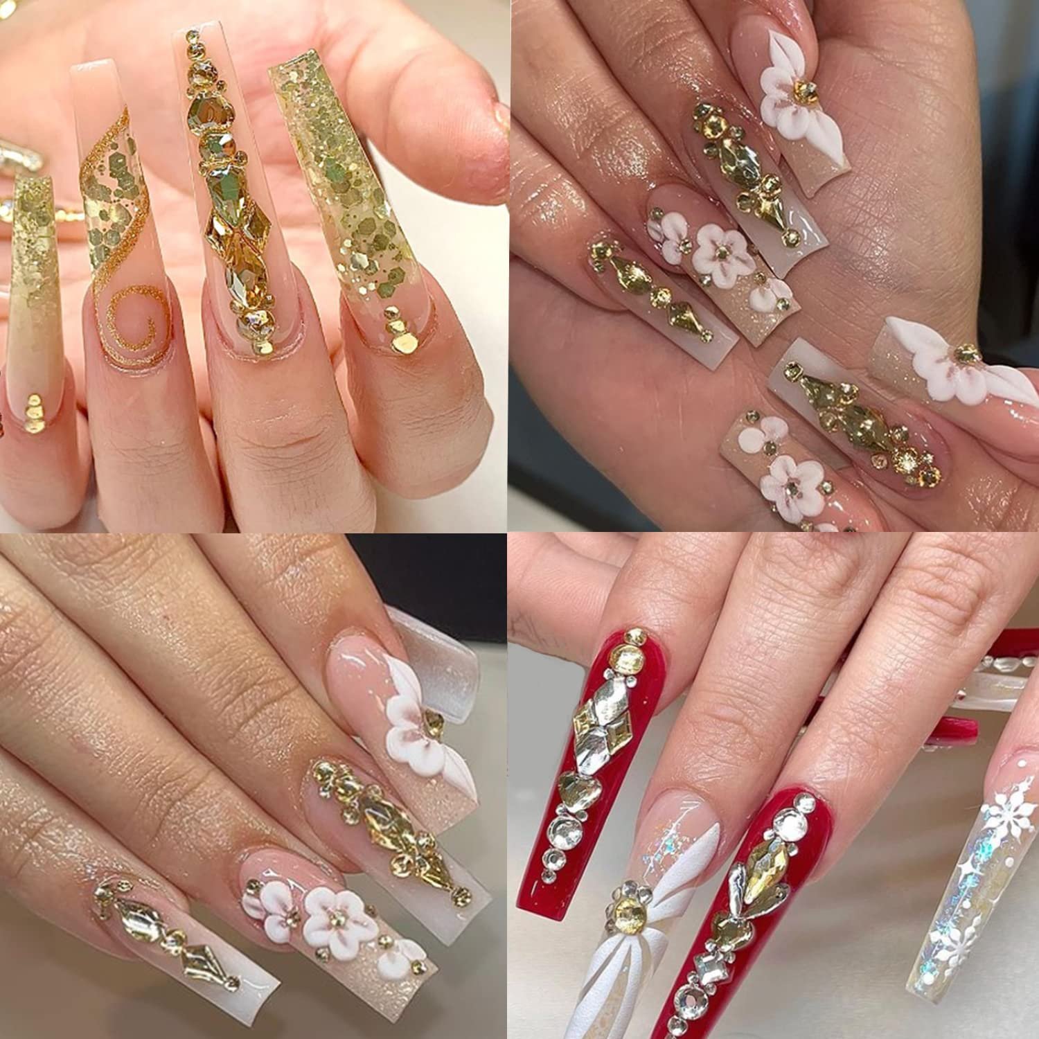 Стразы для ногтей HNUIX, цвет Шампанское золото, 2920 шт., фото №4