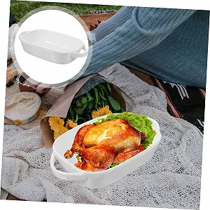 Форма для запекания керамическая прямоугольная с двойными ручками Белая цена на synthetic.ua - Фото 1 Форма для запекания керамическая прямоугольная с двойными ручками Белая synthetic.ua - Фото 1