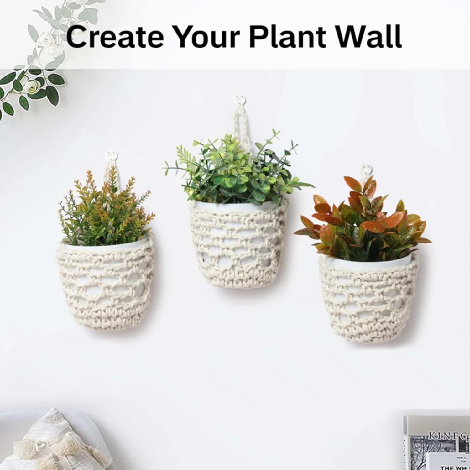 Підвісні кошики Макраме 3 шт., фото №4 Підвісні кошики Макраме 3 шт., фото №4