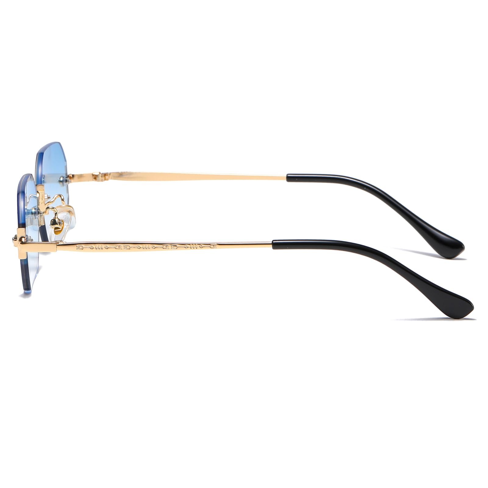 Солнцезащитные очки Ретро Прямоугольные Без оправы для женщин, фото №3