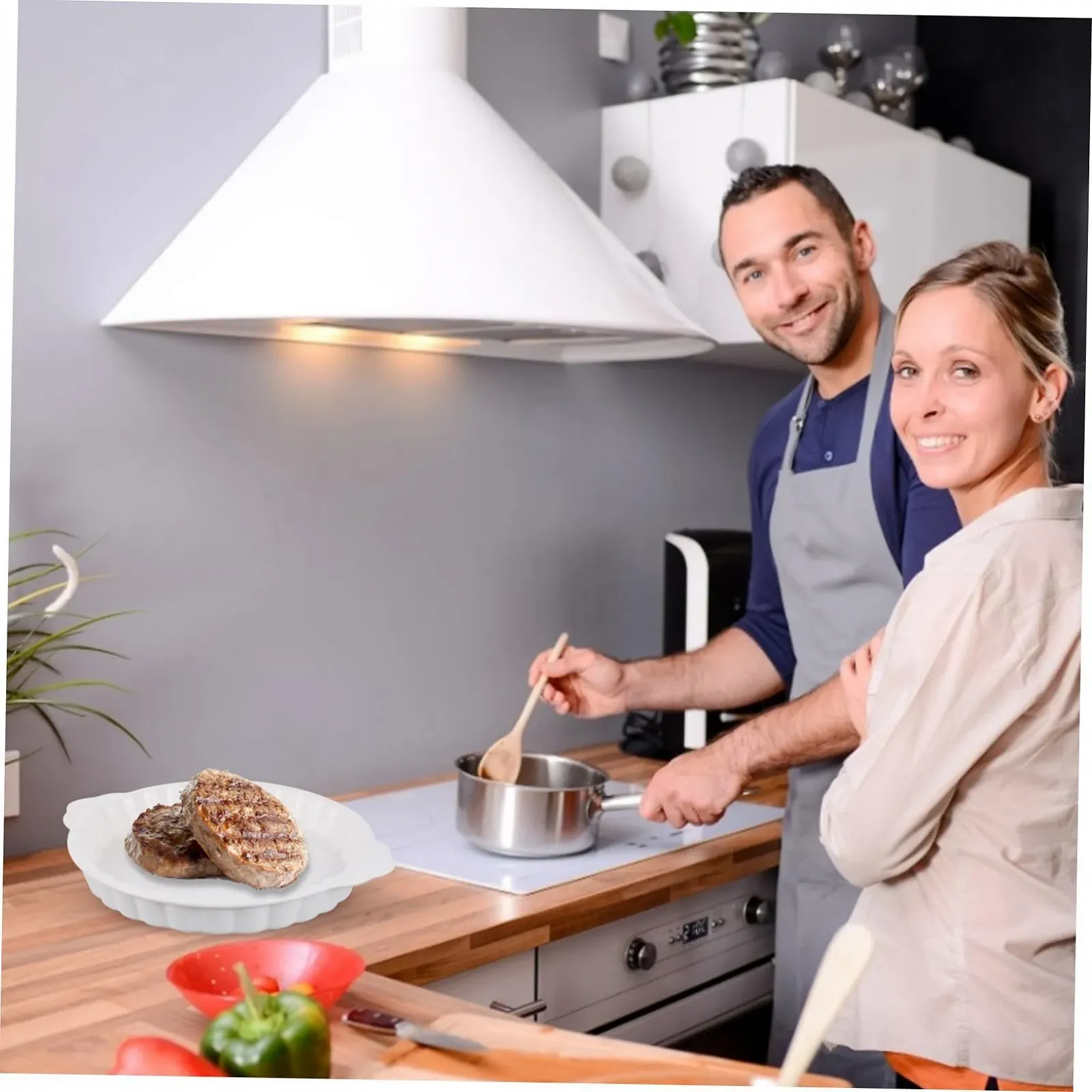 Форма для запекания TOYANDONA керамическая круглая с ручками Белая, фото №6