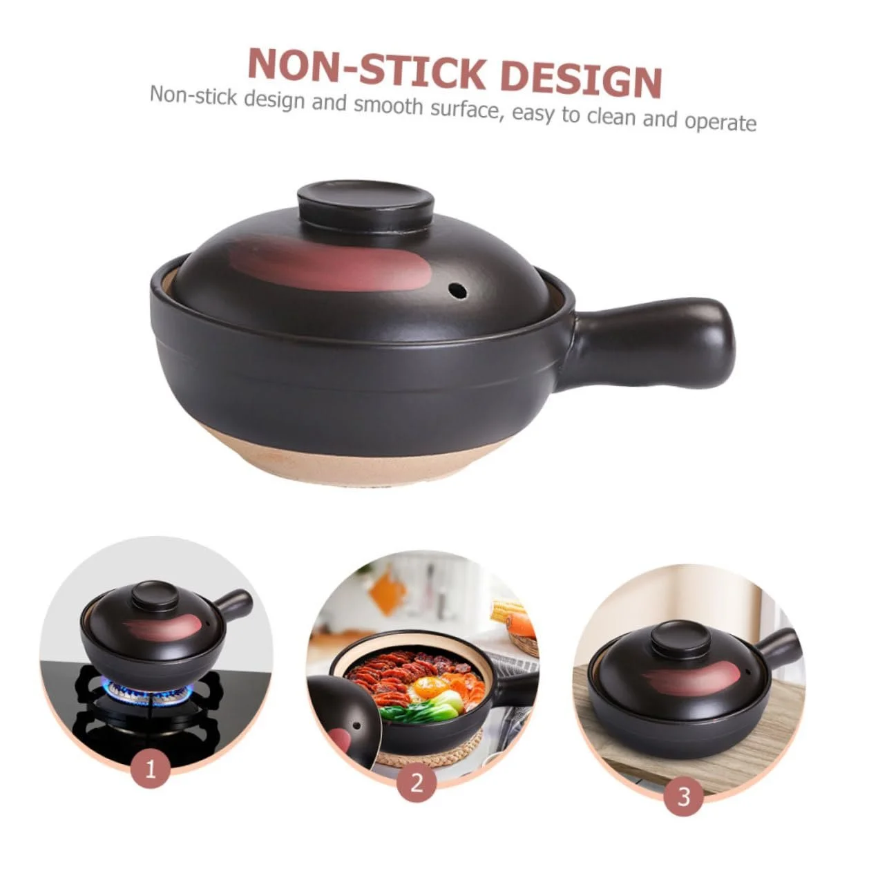 Керамічний Ківш Традиційний для газової плити з нековзною основою, фото №5