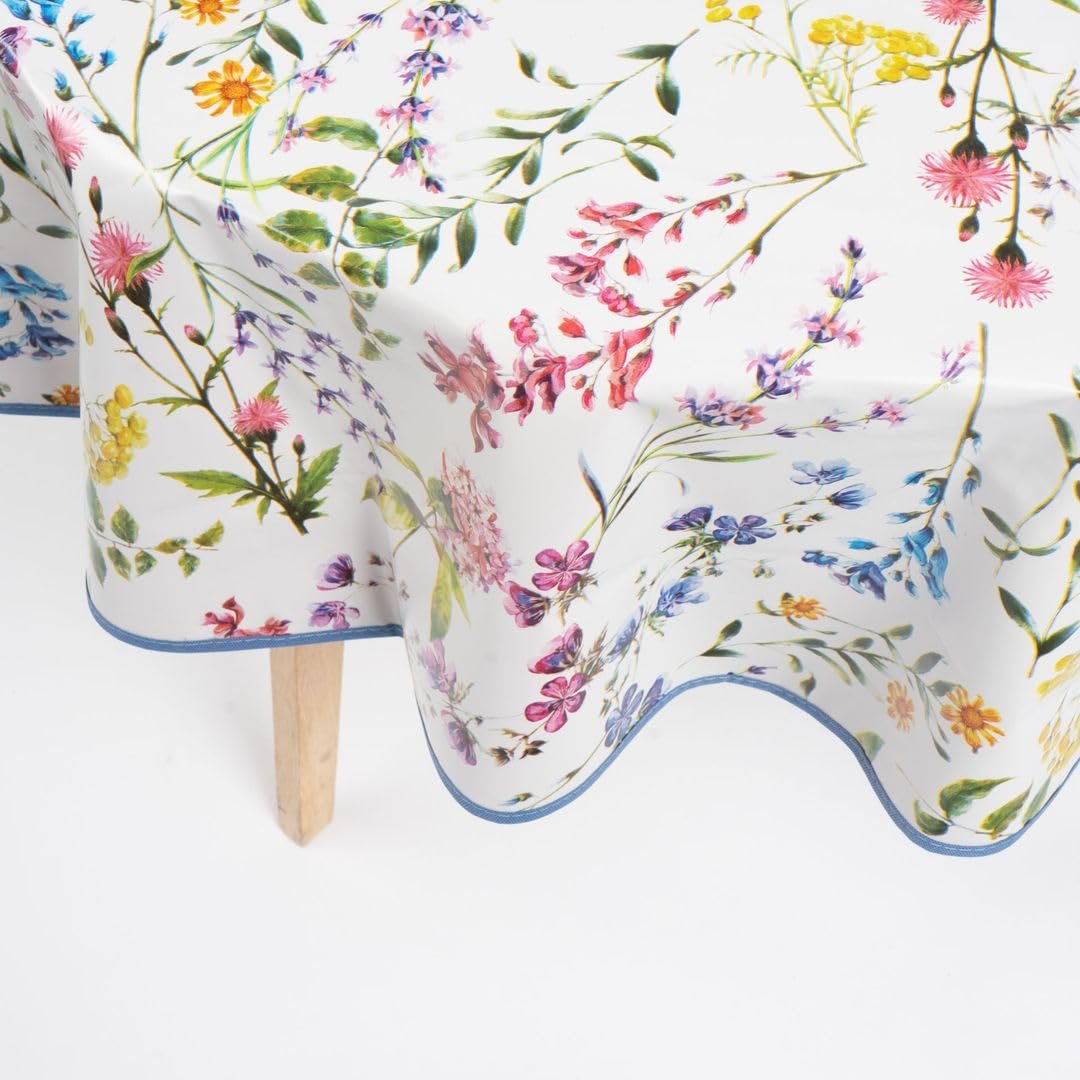 Скатертина laro Premium Line Summer Flowers кругла ПВХ водонепроникна, фото №6