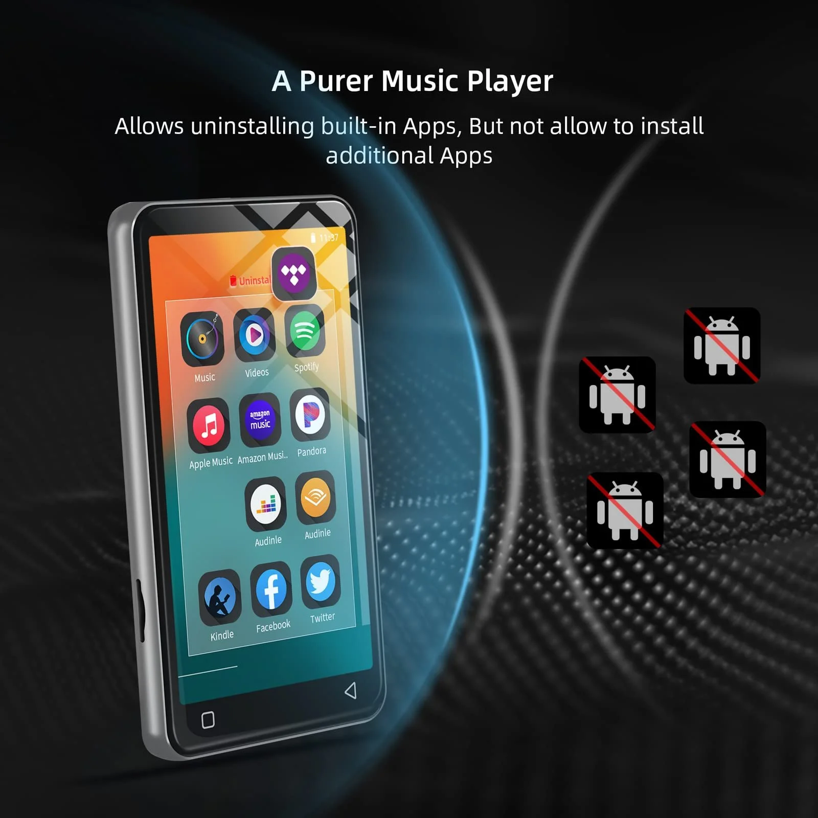 MP3 Плеер innioasis G1 Bluetooth Wi-Fi Белый, фото №8