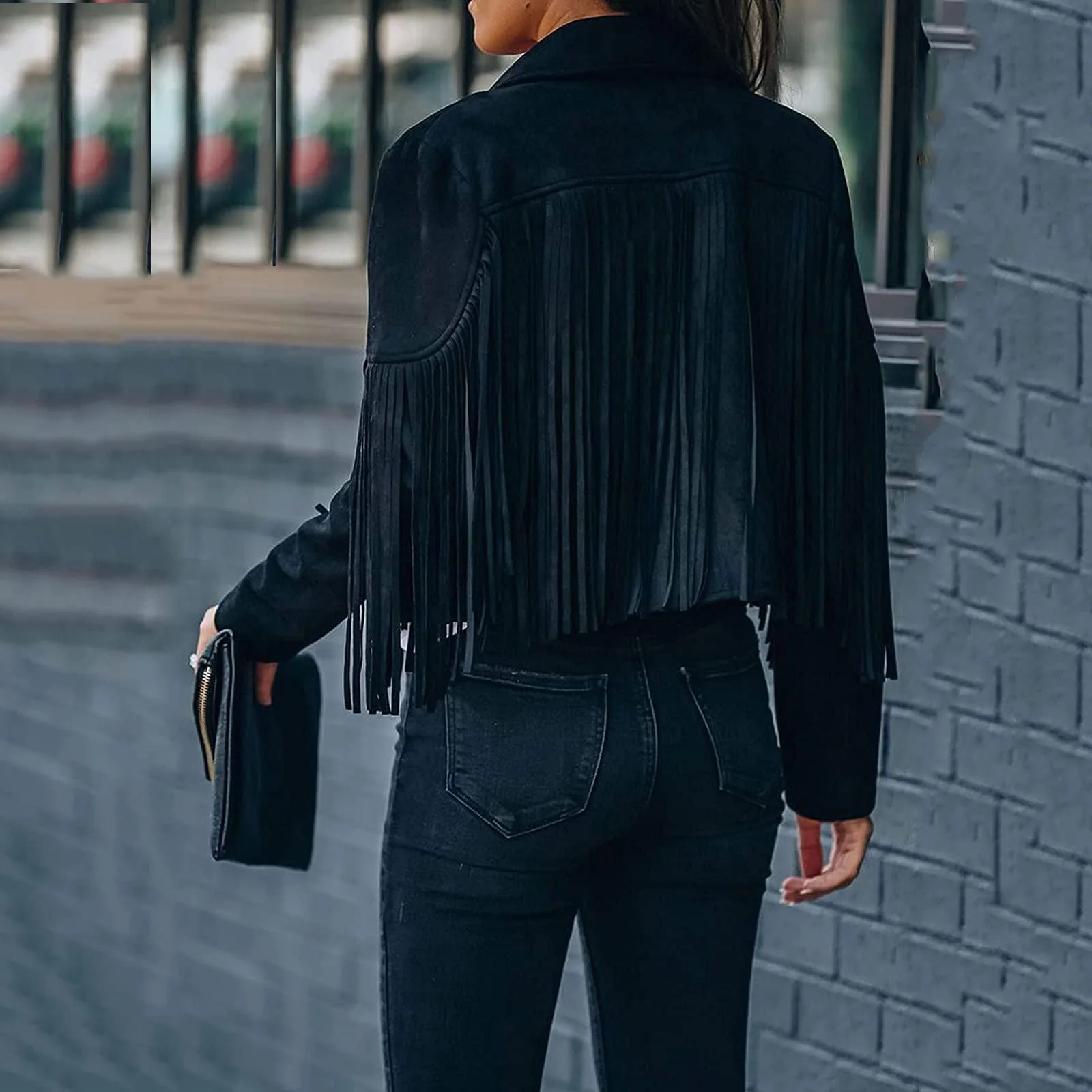 Коротка куртка з бахромою для жінок, фото №4 Коротка куртка з бахромою для жінок, фото №4