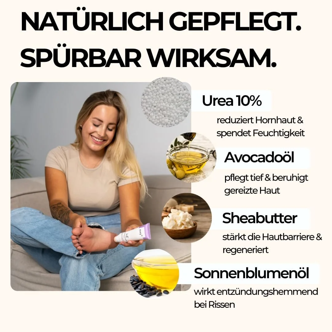 Крем для ног tvey" с сечовиной 10%, маслом ши и авокадо против мозолей 75 мл веганский, фото №3