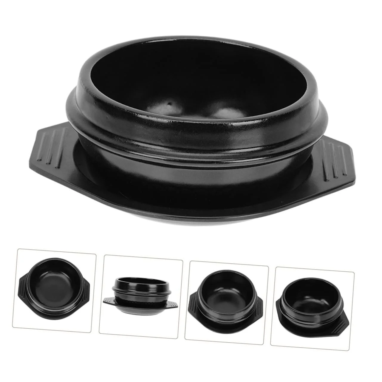 Керамическая кастрюля Термостойкая с подносом, фото №2