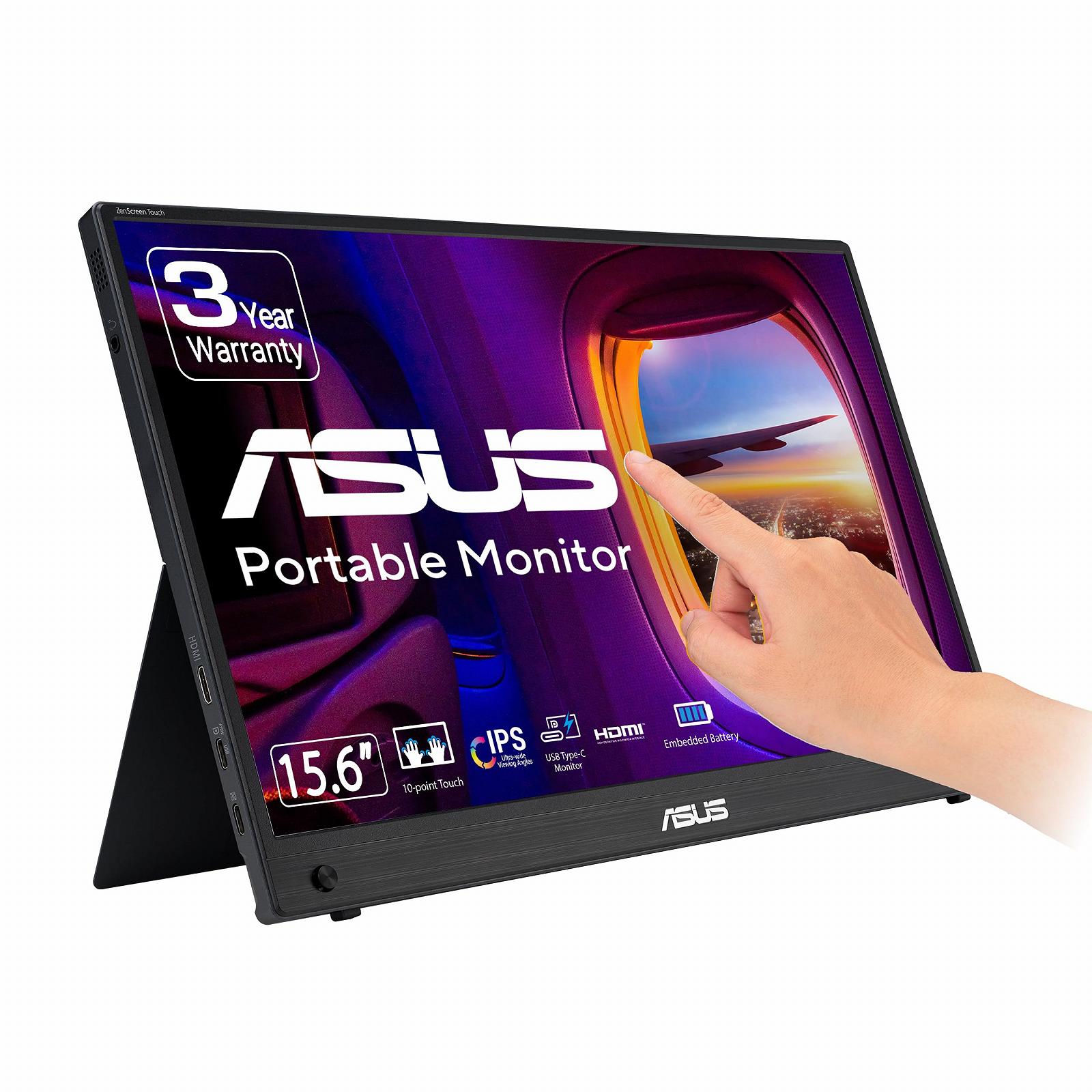 Монітор ASUS ZenScreen MB16AMTR 15.6 дюйма портативний USB сенсорний повний HD 1920 x 1080, 10W Type-C USB, Mini HDMI, авто ротація, легкий дизайн, фото №1