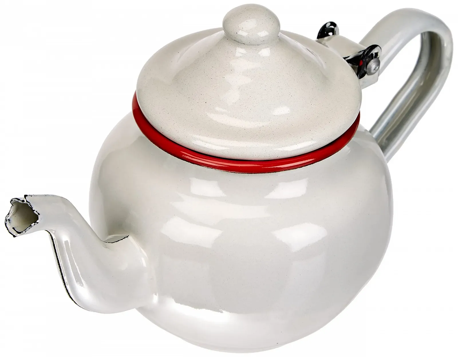 Чайник-заварник IBILI Сталь емальована 0,5 л Білий/червоний, фото №1