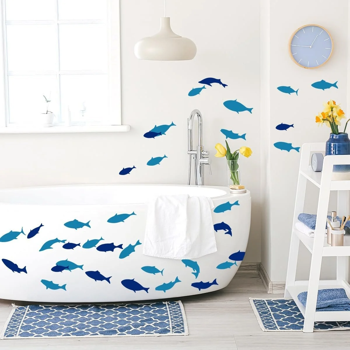 Набор наклеек на стену Fish 143 x 57 см Синий, фото №3