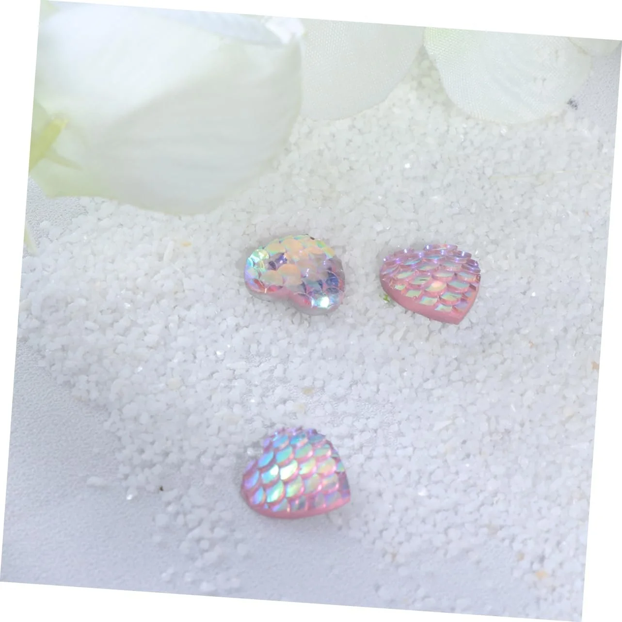 Стразы Круглые NUOBESTY 150 шт. Бледно-розовые AB сердца, фото №6