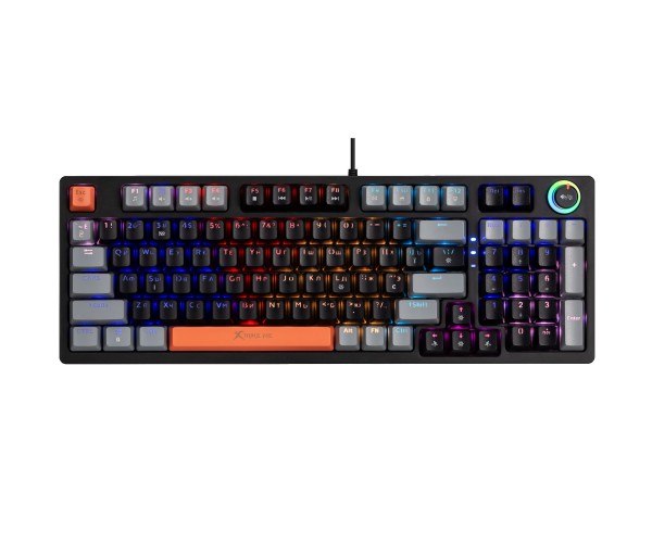 Клавіатура ігрова механічна XTRIKE ME GK-987 UA 96кл.+регулятор, RGB USB чорно-сіра, фото №4