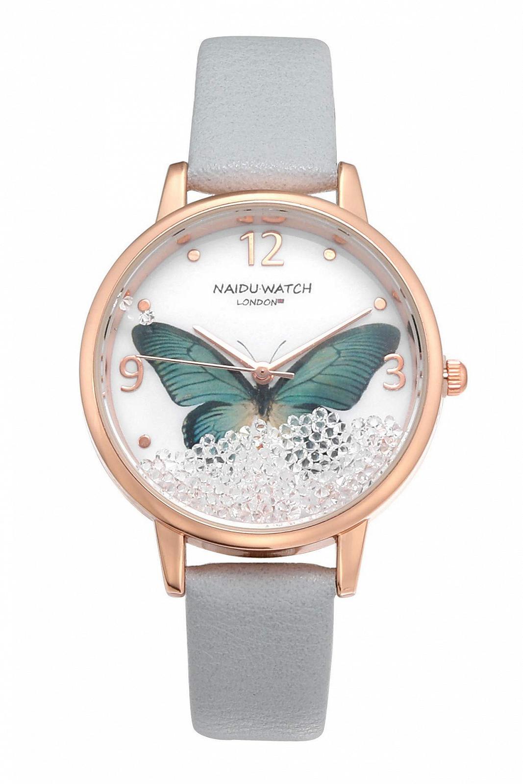 Женские Наручные Часы JSDDE Элегантные Часы Бабочка Кожаный Ремешок Кварцевые Аналоговые Часы со Стразами, фото №1