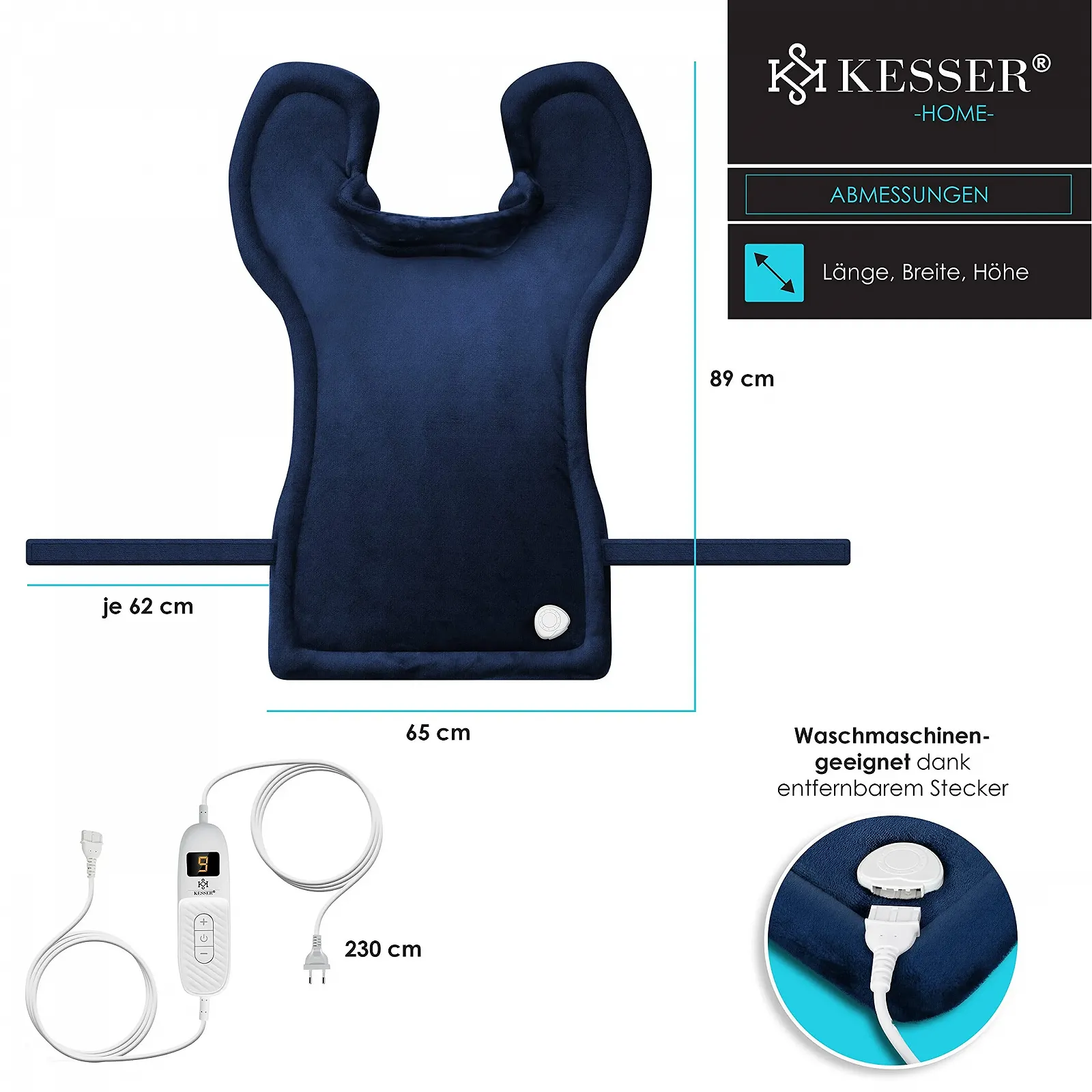 Електрична грілка KESSER Для спини, плечей, шиї, фото №5 Електрична грілка KESSER Для спини, плечей, шиї, фото №5