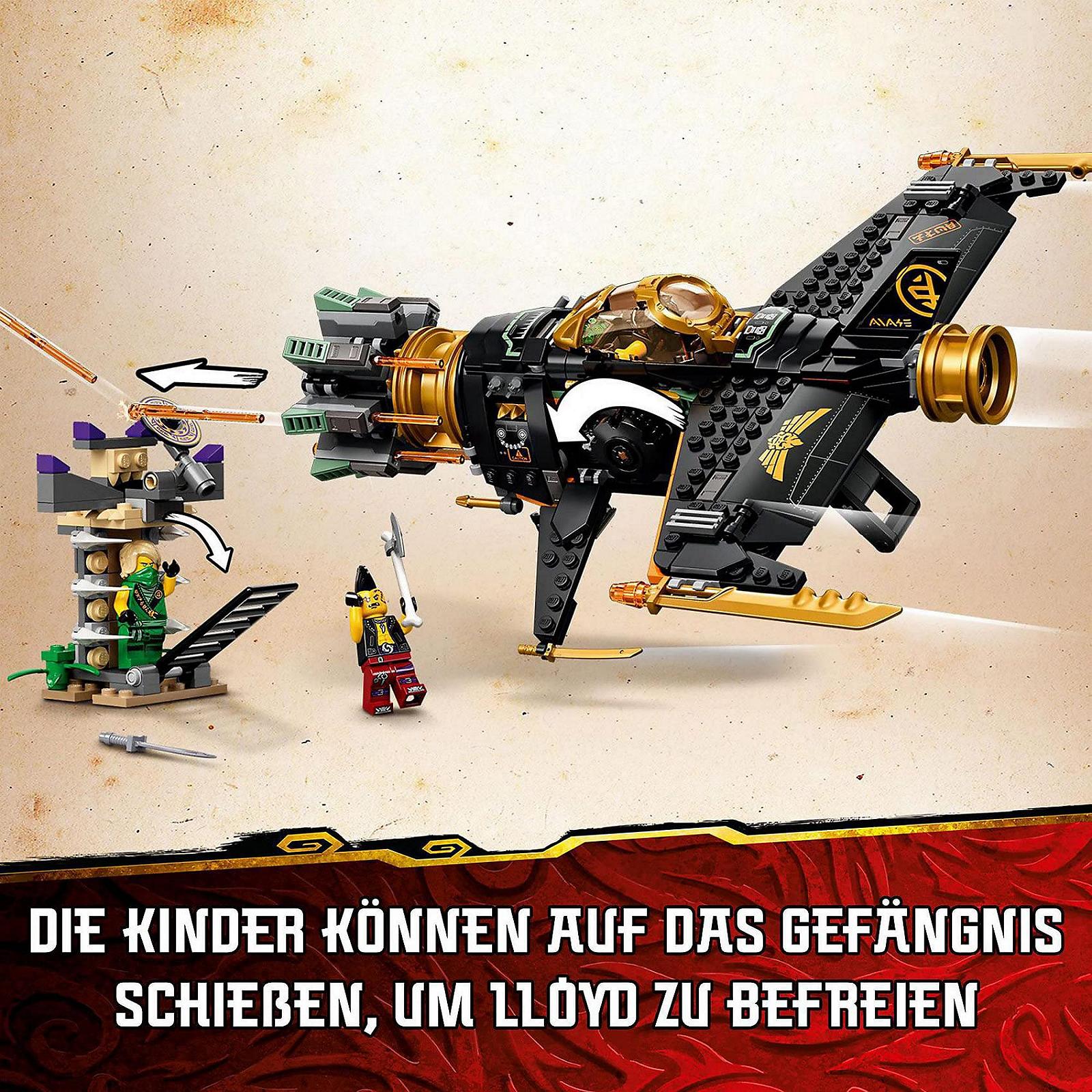 Конструктор LEGO Ninjago 71736 Самолет Кол Сокрушители с тюрьмой и коллекционной фигуркой Золотого Ниндзя Кая, фото №5