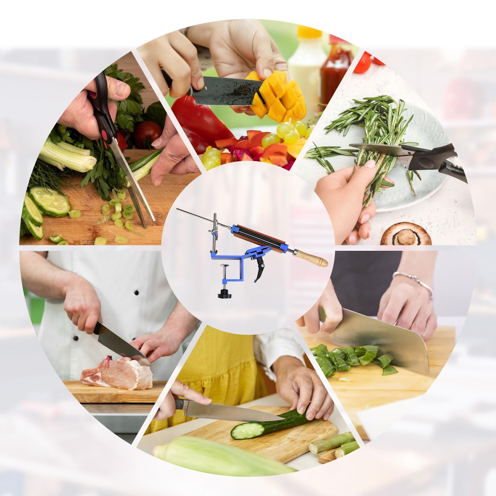 Точильна система для ножів професійна поворот на 360° фіксований кут 8 каменів у комплекті, фото №3 Точильна система для ножів професійна поворот на 360° фіксований кут 8 каменів у комплекті, фото №3