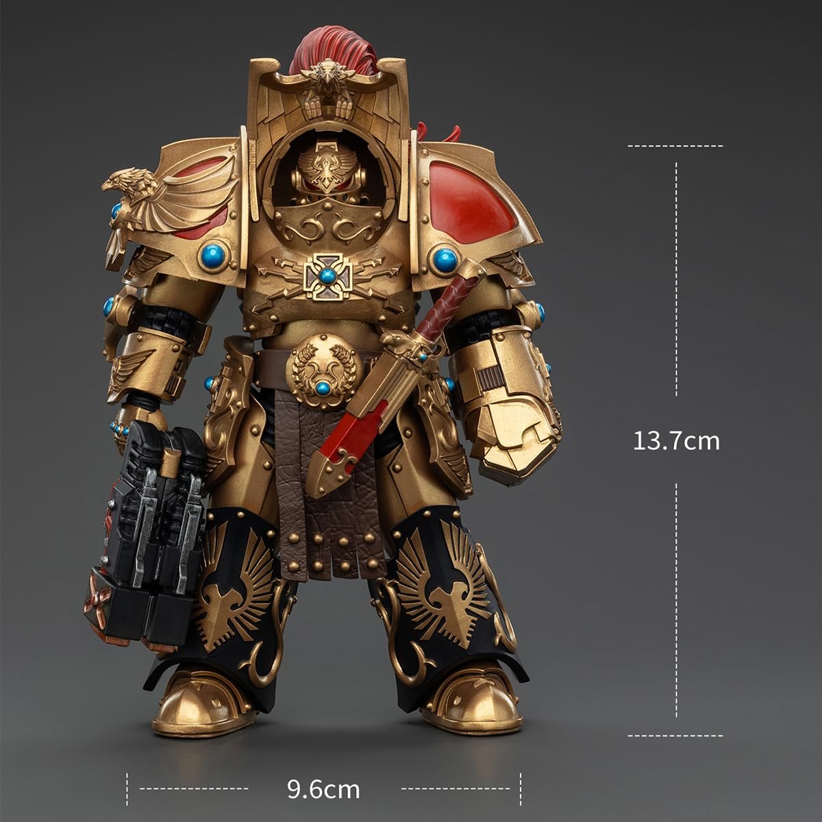 Фигурка Joytoy Warhammer The Horus Heresy 1/18 Legio Custodes Aquilon Terminator Squad Aquilon с сдвоенным адратическим разрушителем JT00751, фото №6