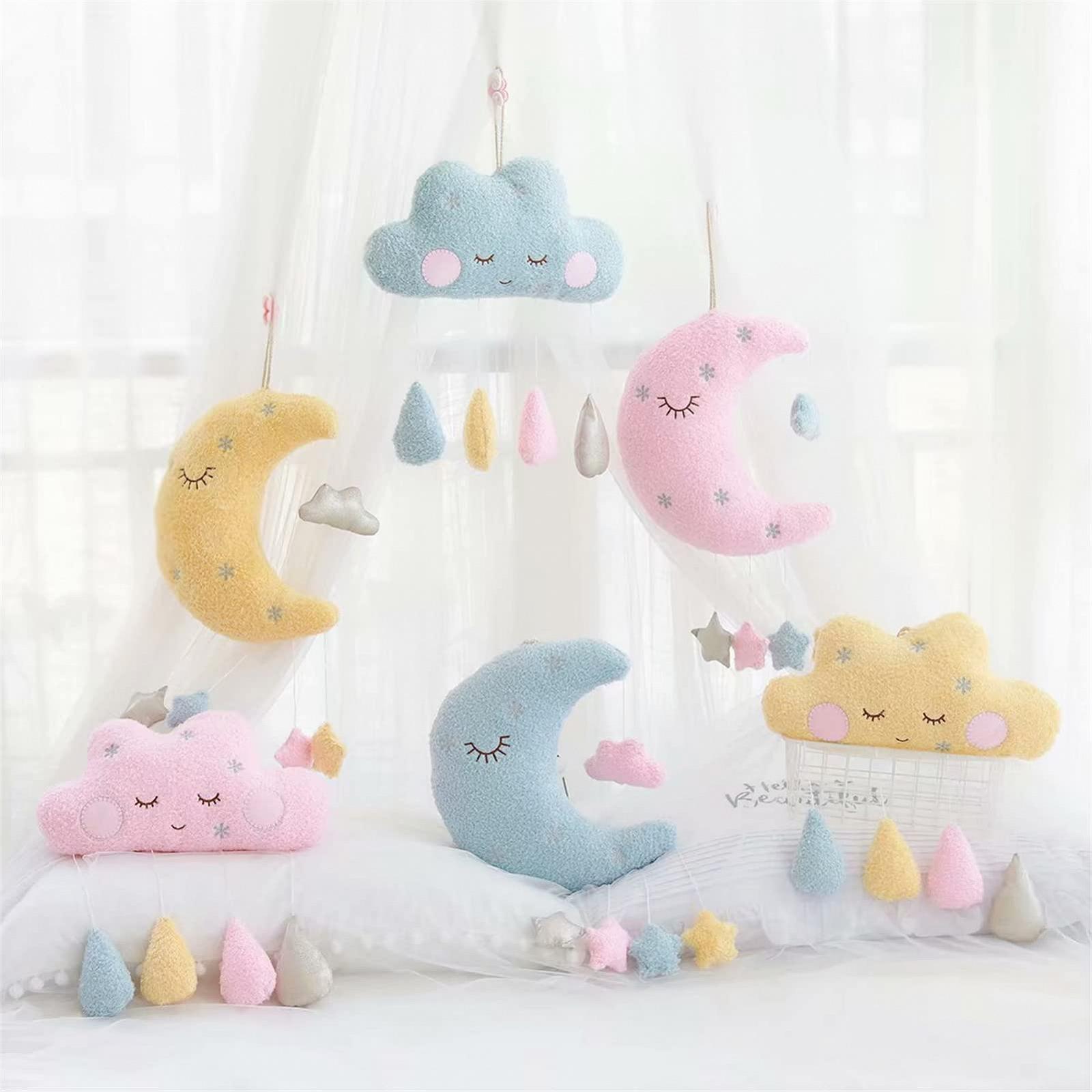 Мобіль Sarah Duke 3D Clouds Moon Wind Chimes прикраса для дитячої кімнати (Blue Moon), фото №3