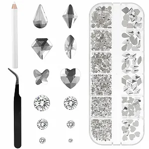Стразы для ногтей круглые кристаллические 3D декоративные прозрачные, 810 шт - Фото 1