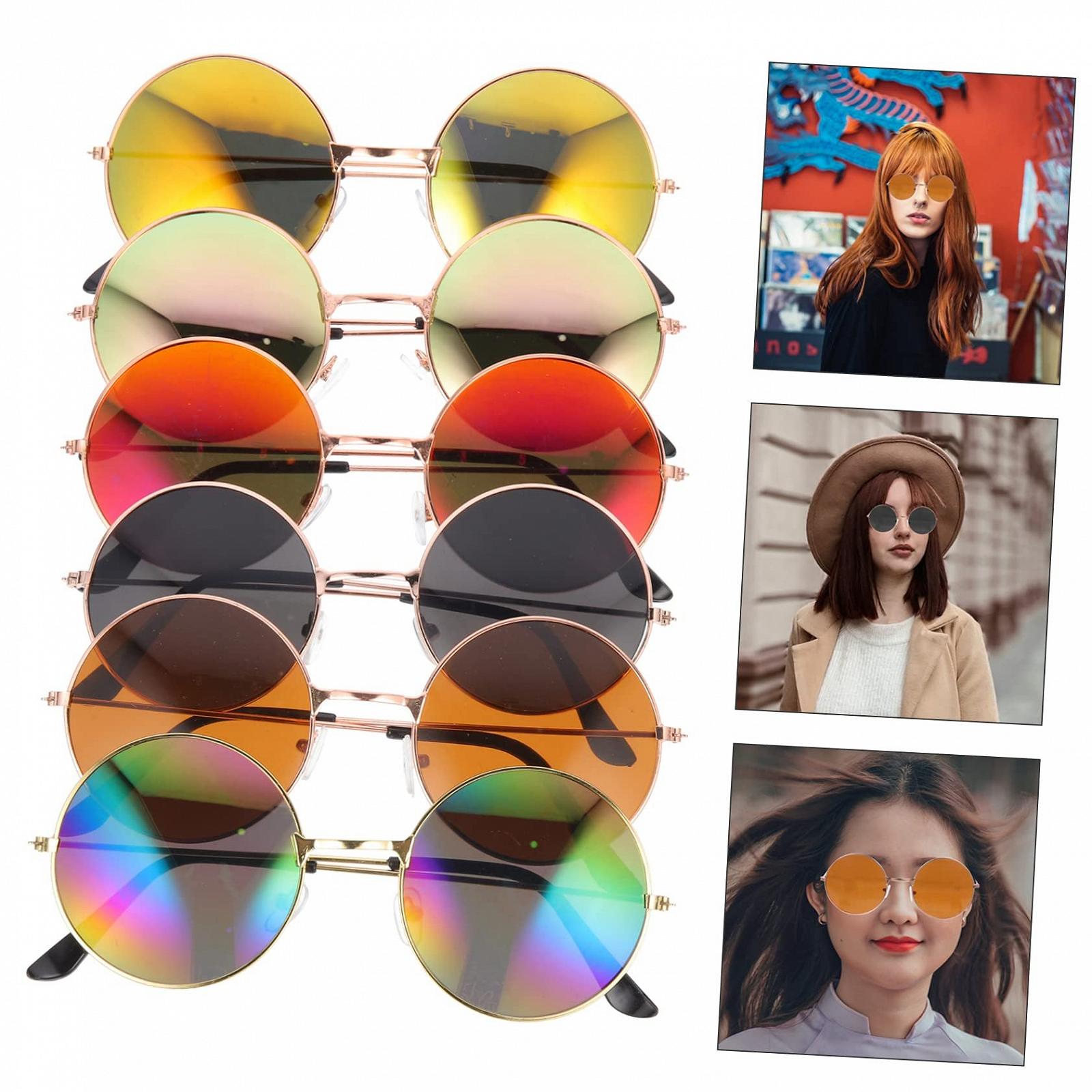 Сонцезахисні окуляри PACKOVE Круглі Модні Вінтажні 4 шт, фото №5